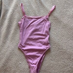 pink bodysuit with lace